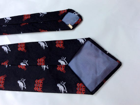 vintage 1970s wide necktie Novelty Tie 3 Monkeys … - image 4