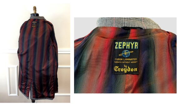 vintage 60s late 50s Plaid Coat Croydon Zephyr Ch… - image 9