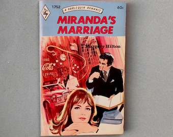 Vintage 1970s Harlequin Romance Book MIRANDAS MARRIAGE 1973 Number 1752 Blue Spine British London England Setting