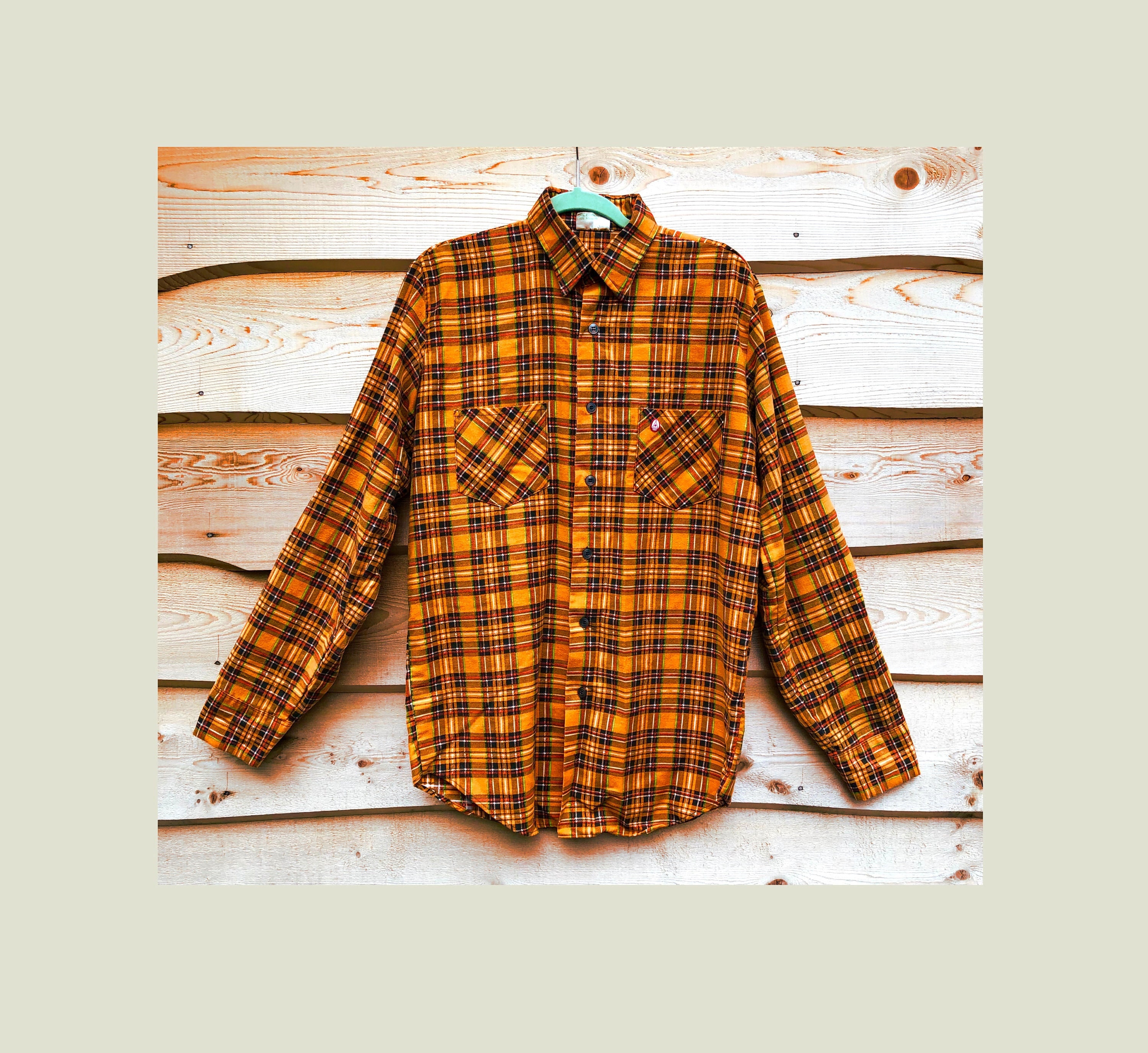 orange flannel shirt