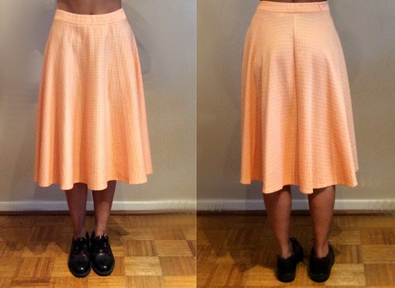 vintage 1970s Peach Midi Skirt Set Suit sexy secr… - image 8