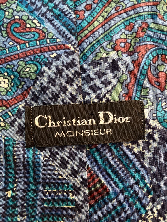 vintage late 80s/90s Christian Dior Silk Tie Wide… - image 2