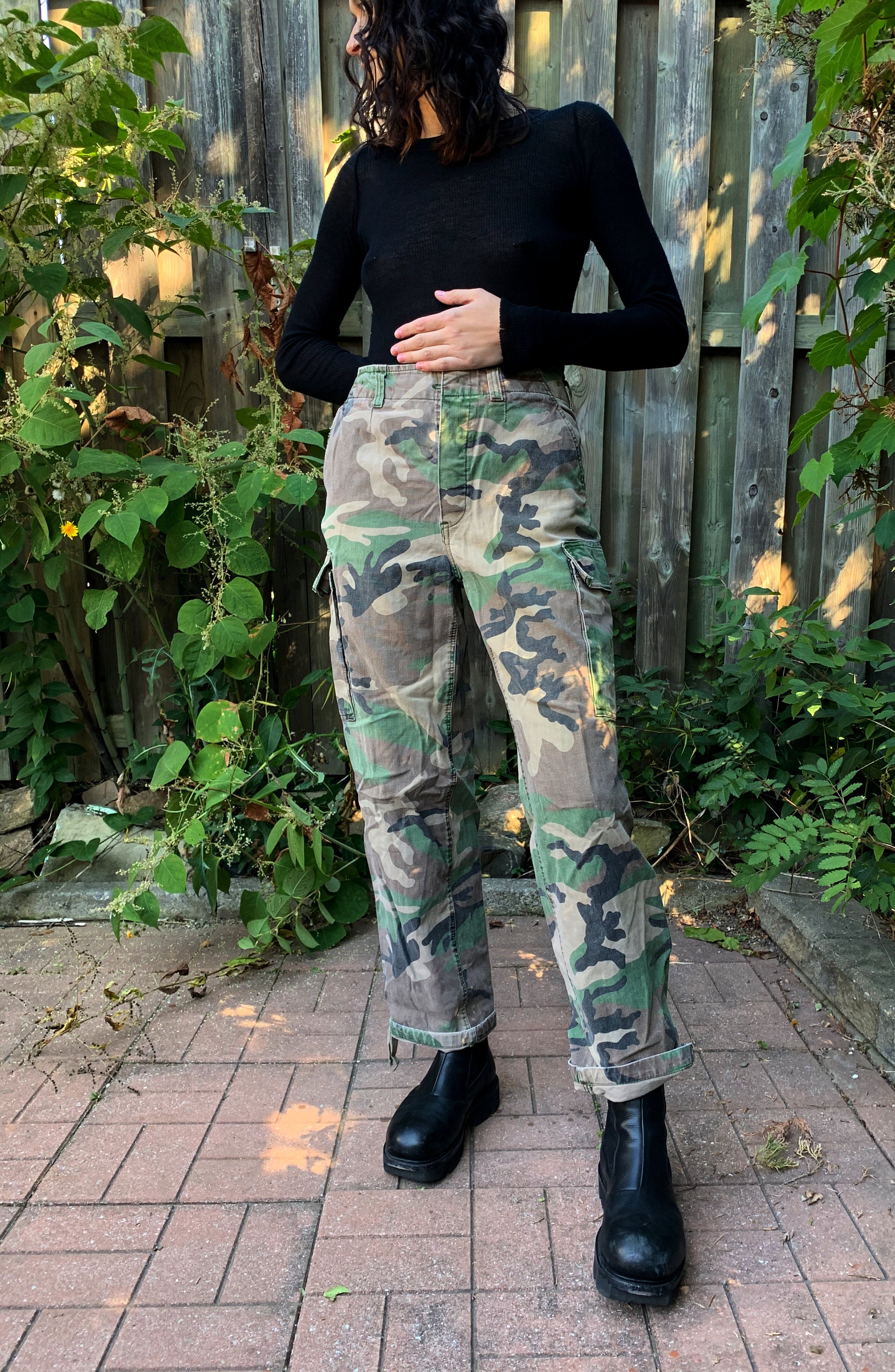 Plus Khaki Camo Cargo Trousers  Plus Size  PrettyLittleThing