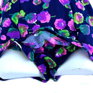 vintage 60s/70s Swimsuit One Piece Bathing Suit Bombshell Pin up Floral psychedelic Navy & Pink and Green Size S/M Sexy image 4