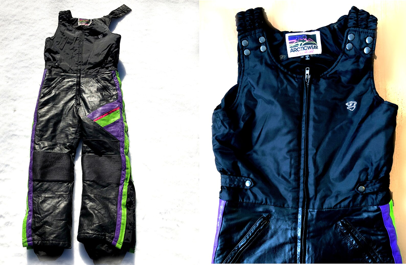 Vintage Leather Snowmobile Suit 2 Piece Jacket and Bib Leather Etsy