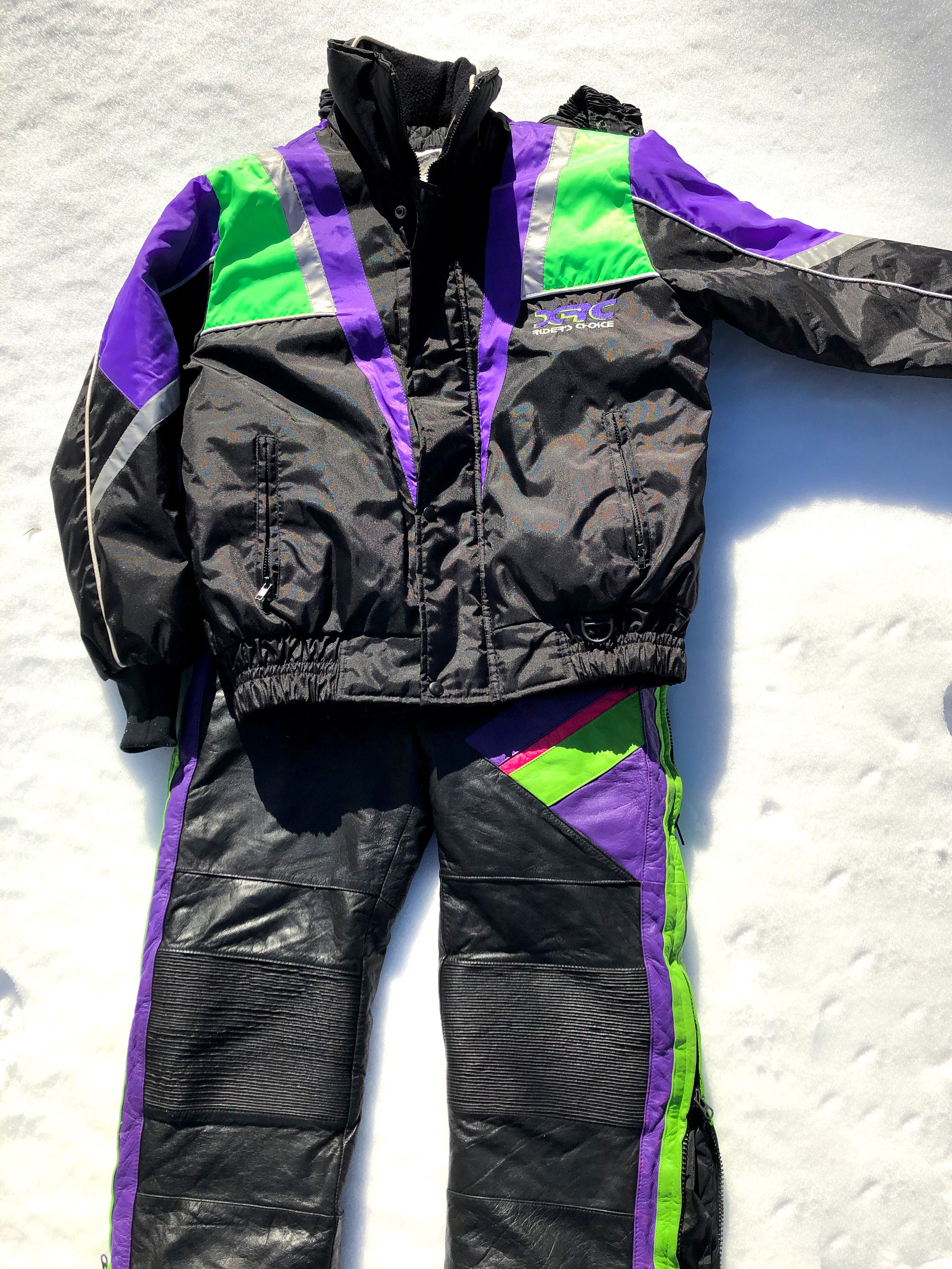 Vintage Leather Snowmobile Suit 2 Piece Jacket and Bib Leather Etsy