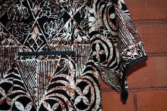 vintage HAWAIIAN ALOHA SHIRT  Jantzen Brown Batik… - image 4