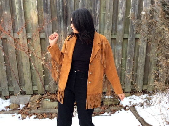 vintage Suede Fringed Jacket by Excelled Unisex 1… - image 2