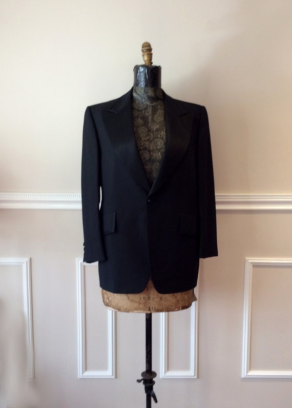 vintage  Tuxedo Jacket Bespoke Lightweight Linen B