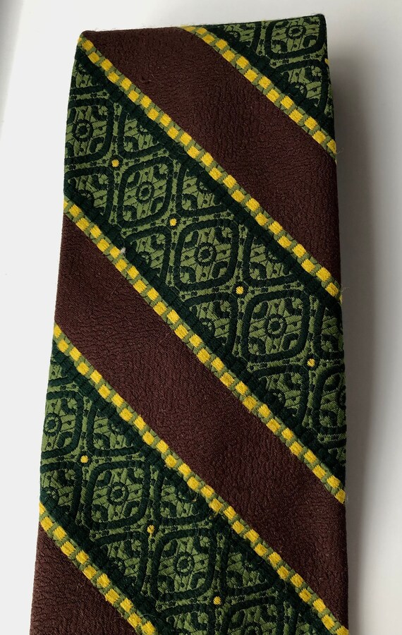 vintage PLAYBOY Neckwear Tie Wide 70s Green and B… - image 7