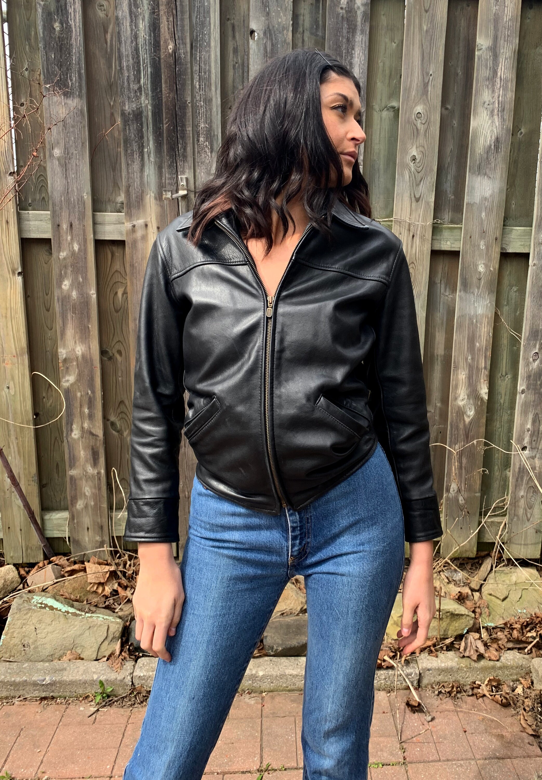 Vintage Black Leather Jacket Late 80s Early 90s Chest/bust Vintage Black Leather Jacket Late 80s Early 90s Chest/bust