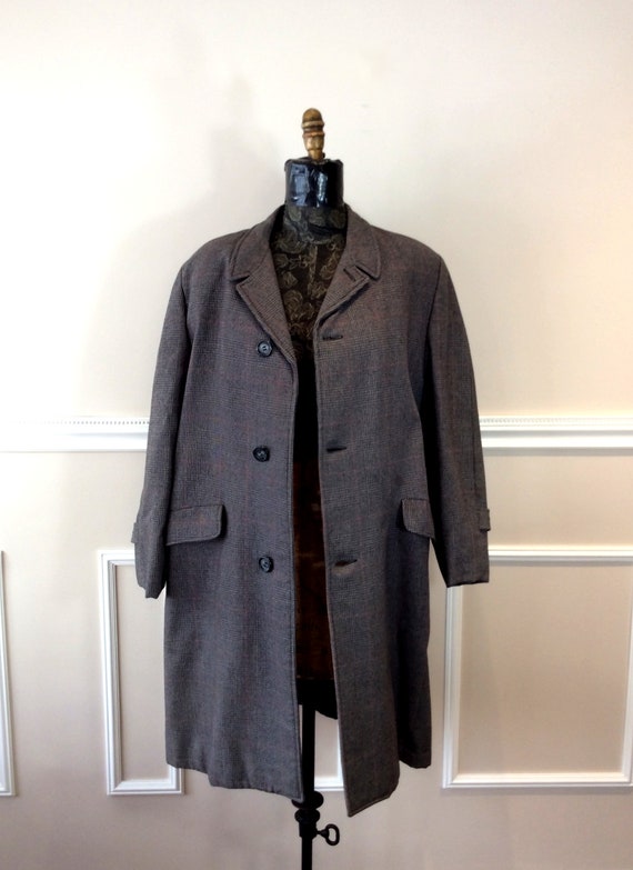 vintage 60s late 50s Plaid Coat Croydon Zephyr Ch… - image 4