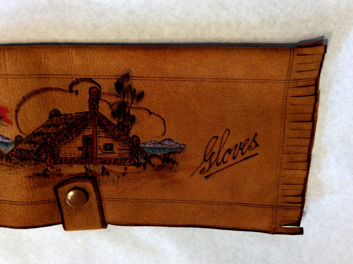 Vintage Glove Case / Rotorua New Zealand Souvenir Glove Wallet | Etsy
