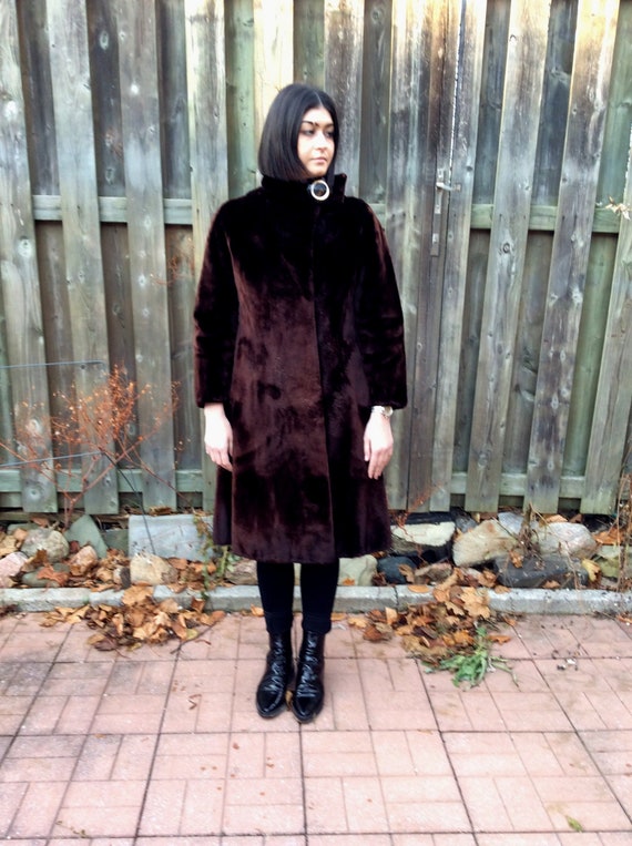 vintage Sheared Beaver Fur  coat rich dark chocola