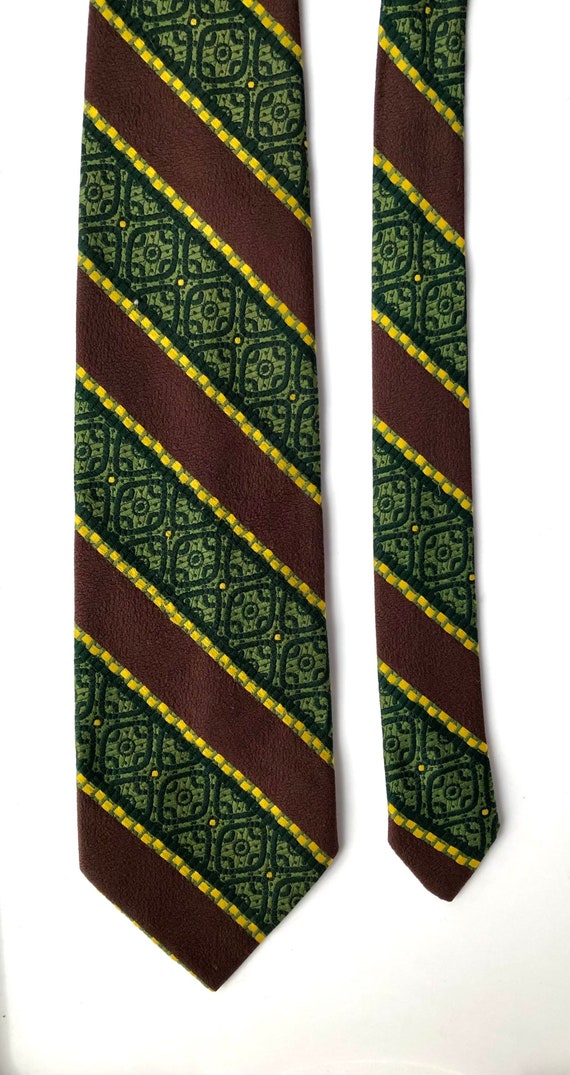 vintage PLAYBOY Neckwear Tie Wide 70s Green and B… - image 2