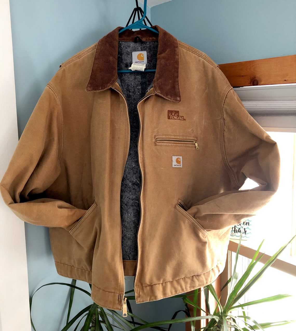 Vintage Carhartt Work Chore Barn Jacket Cord Collar Carmel Etsy