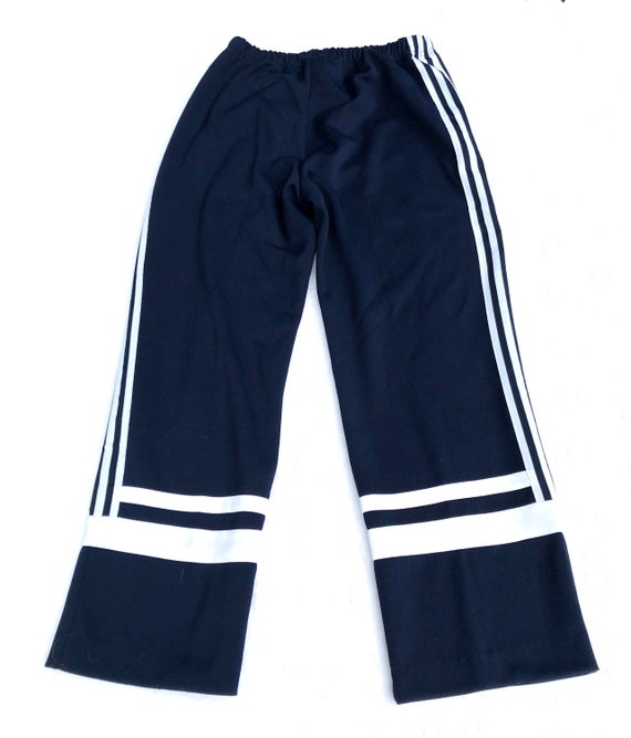 Vintage ADIDAS Track Pants 80s Navy Blue & White Striped Stretch  Elasticized Waist Zip Pockets Size M Waist 28-44 Inseam 29 1/2 M/L/XL -   Canada