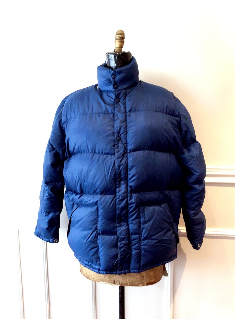 Vintage Puffer Jacket / Blue Goose Down Ski Jacket / 1980s - Etsy