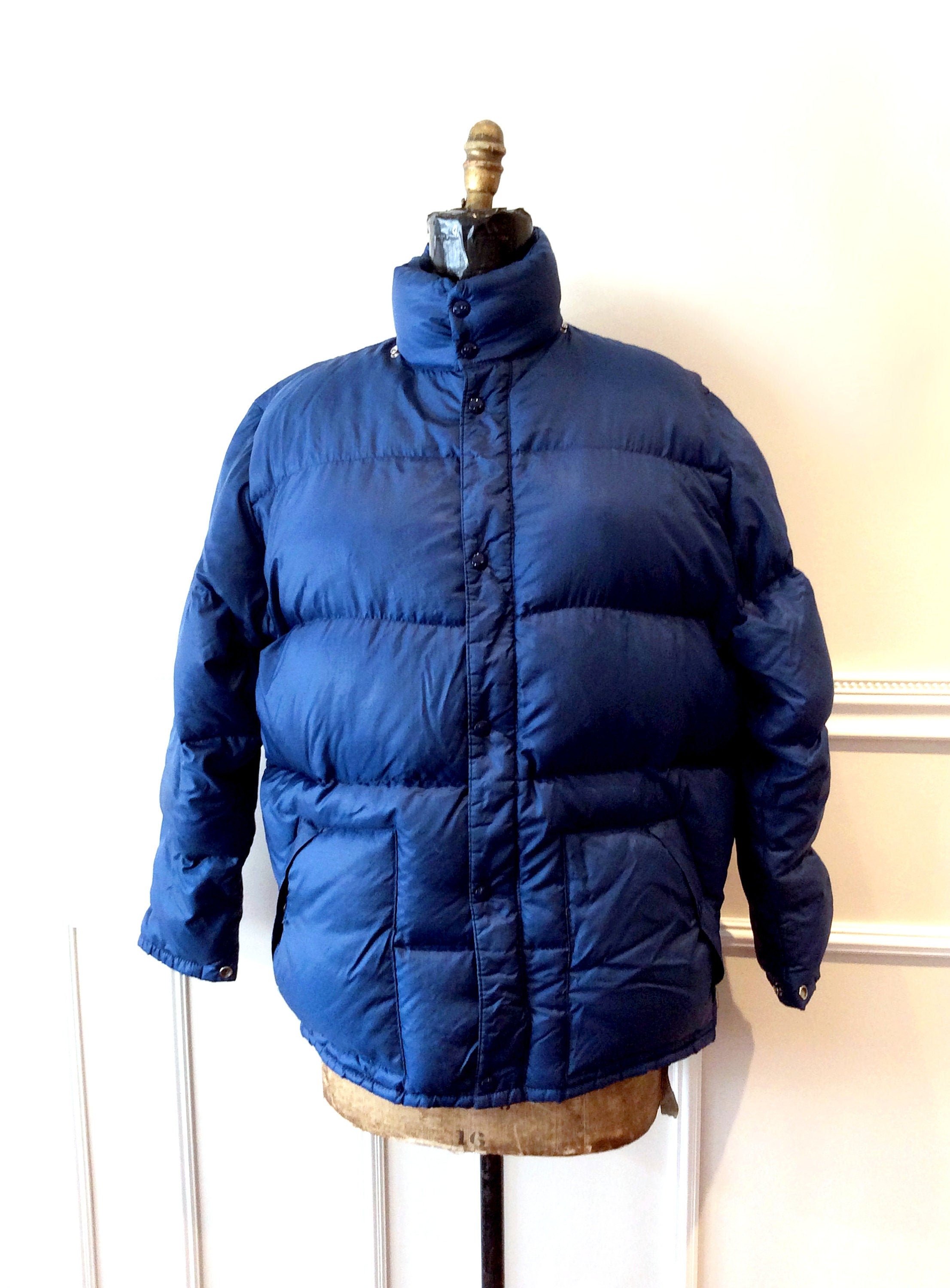 Vintage Puffer Jacket / Blue Goose Down Ski Jacket / 1980s Early 90s /  Oversized Plus Size Chest 50 / Woods Brand Made in Canada -  Canada