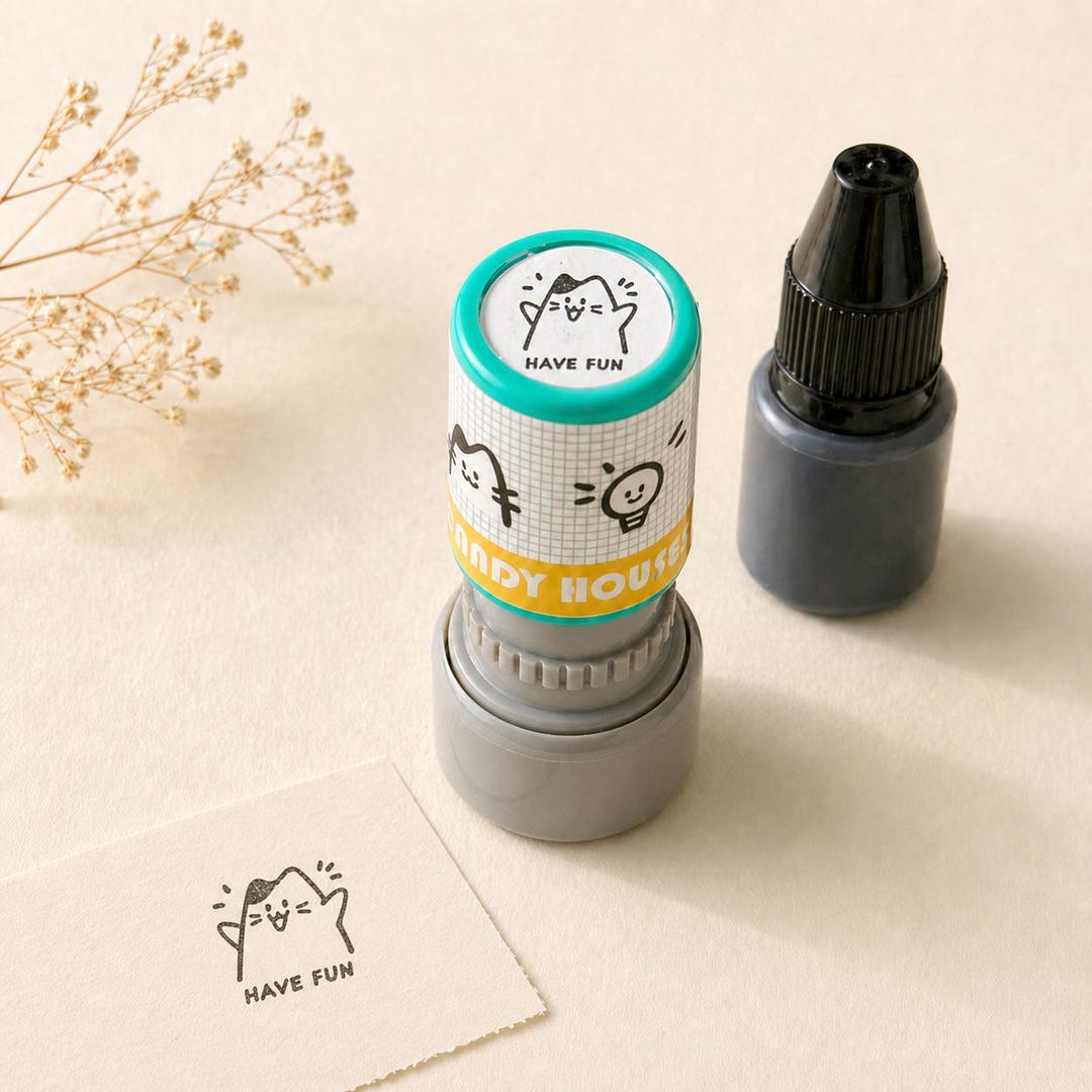 Self-inking Cat, Mini Black Planner Stamp, 0.6 Inch Kawaii Journal ...