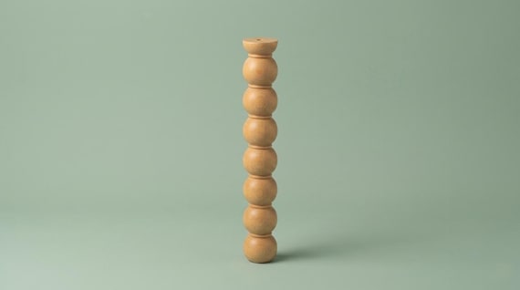 Ball Turned Bobbin Wood Leg, Solid Beech Cabinet Console Leg