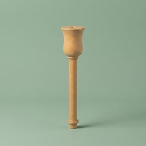 Pata de mueble de madera con parte superior en forma de tulipán, pata de consola de haya maciza