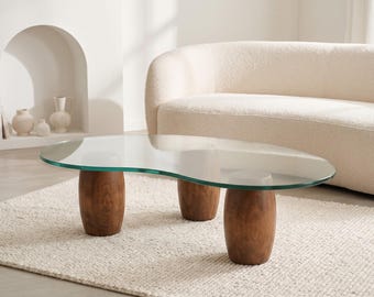 Chunky Barrel Table Legs, Thick Solid Beech Wood Legs for Dining Table and Desk