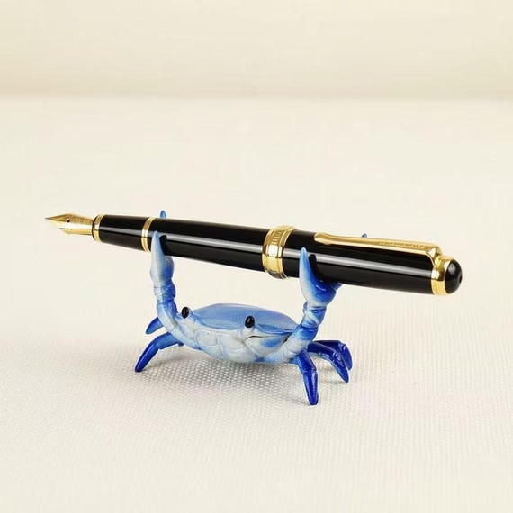 Funny Blue Crab Pen Holder • Quirky Desk Decor, Office Gift
