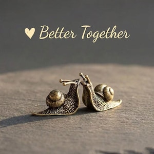 Solid Brass Snail Figurine, Vintage Desk Pet, Cottagecore Animal Statue, Paperweight