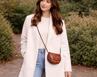 Handmade Mini Leather Crossbody Purse | Vintage Saddle Bag