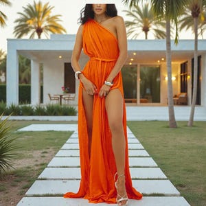 pale orange maxi dress TDC Scottie Two Ways Tiered Maxi Dress In Orange Pale