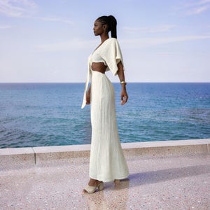 Slim Fitting Long Skirt for Women with V Neck Design, Backless Dress for Her Summer Outfit, Waist Cut Out Slim Fitting Dress for Her