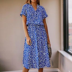 Blue Polka Dot Summer Dress - Etsy