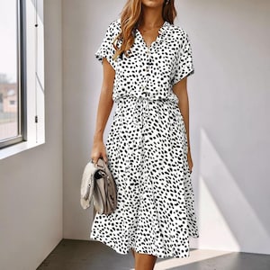 White Flowy Dress With Belt - Etsy White Flowy Dress With Belt - Etsy