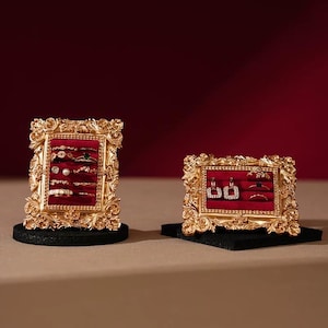 Ring Display Frame - verzierten Schmuck Organizer, Barock Gold Ringhalter, Samt Ringständer, Vanity Decor, Geschenk für Sie