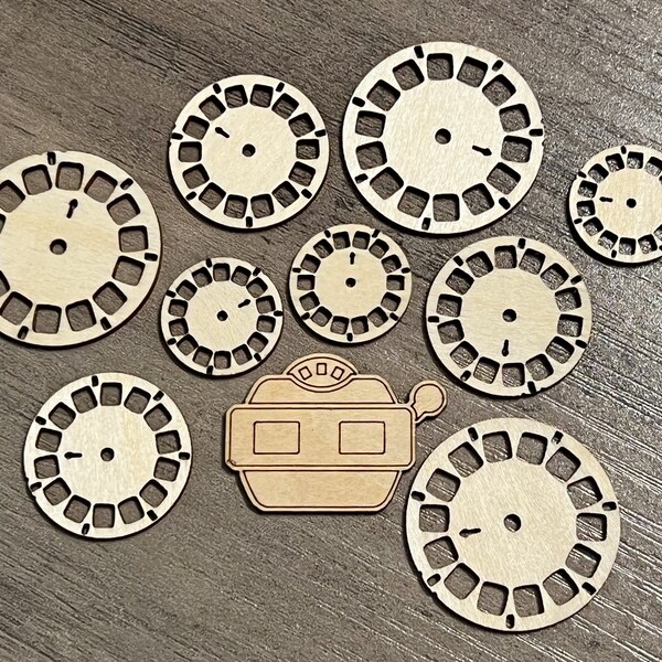 Tiny View Finder and Reels Wood Veneer Scrapbooking Embellishment