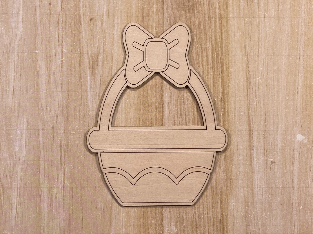 XL Easter Basket Wood Veneer Scrapbooking Embellishment Etsy