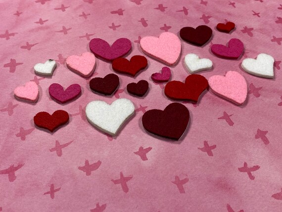 Felt Heart Stickers Valentine Scrapbooking Embellishment 