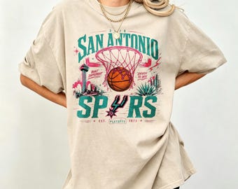 San Antonio Spurs Vintage T-Shirt, Retro Basketball Tee, Washed NBA Fan Shirt, City Pride Sports Top