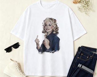 Vintage Dolly Parton Middle Finger T-shirt,  80s Country Music Shirt, Dolly Fan Shirt, Country Music Legend Fan Gift Tee
