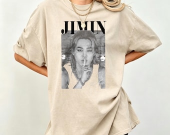 Jimin BTS Vintage T-shirt, Jimin Photo Graphic Tee, ARMY Fan Shirt, Vintage K-pop Idol Washed Tee, ARMY Gift