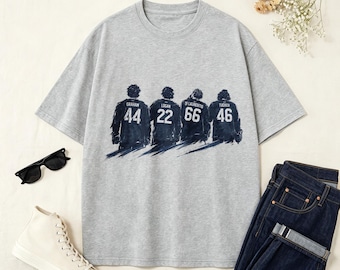 Vintage Hockey Players Back Graphic Tee Custom Name Number Ice Hockey Fan Gift T Shirt, Funny Sports Fan Gift Shirt