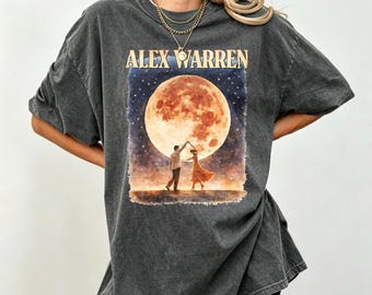 Alex Warren Big Full Moon Dancing Couple Vintage Graphic T-Shirt, Retro Country Music Fan Lovers Tee