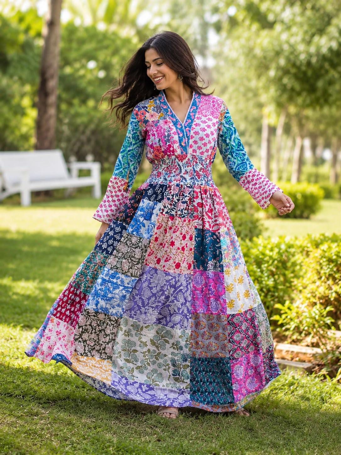 night dress design Buy Blue Zig Zag Soft Cotton Stylish For Women COLOR:Blue Bell/Nude related:pearl-teardrop-back-necklace-sterling-silver Buy Ajrakh Indigo 100% Victorian Edwardian Vintage Style