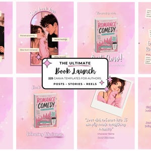 Instagram Book Launch Templates for Romance Authors Canva Templates Content Kit Book Marketing Social Media Rom Com Author Instagram Kit