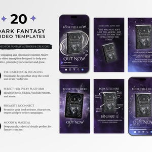 Starlight book launch Instagram templates for authors, Canva editable bookstagram templates with dark night sky aesthetic, gold and silver accents, purple templates, celestial theme, Instagram post story reel templates for book marketing, author social media kit, book promotion content, cover reveal countdown launch day posts, fantasy romance bookstagram templates, indie author branding kit, aesthetic Instagram templates, content creator bundle for authors, social media templates Canva download