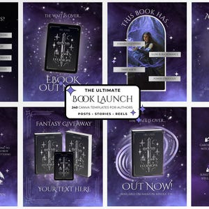 Instagram Book Launch Templates for Fantasy Authors Canva Templates Content Kit Book Marketing Social Media Pack Author Instagram Kit