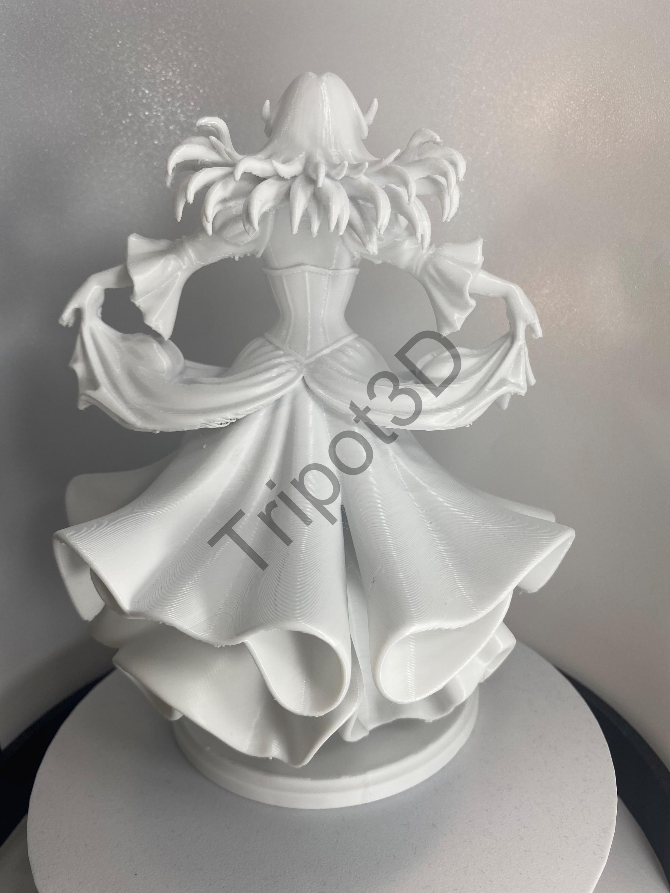 Dancing Woman Sculpture STL File, Flowing Victorian Dress Figurine ...