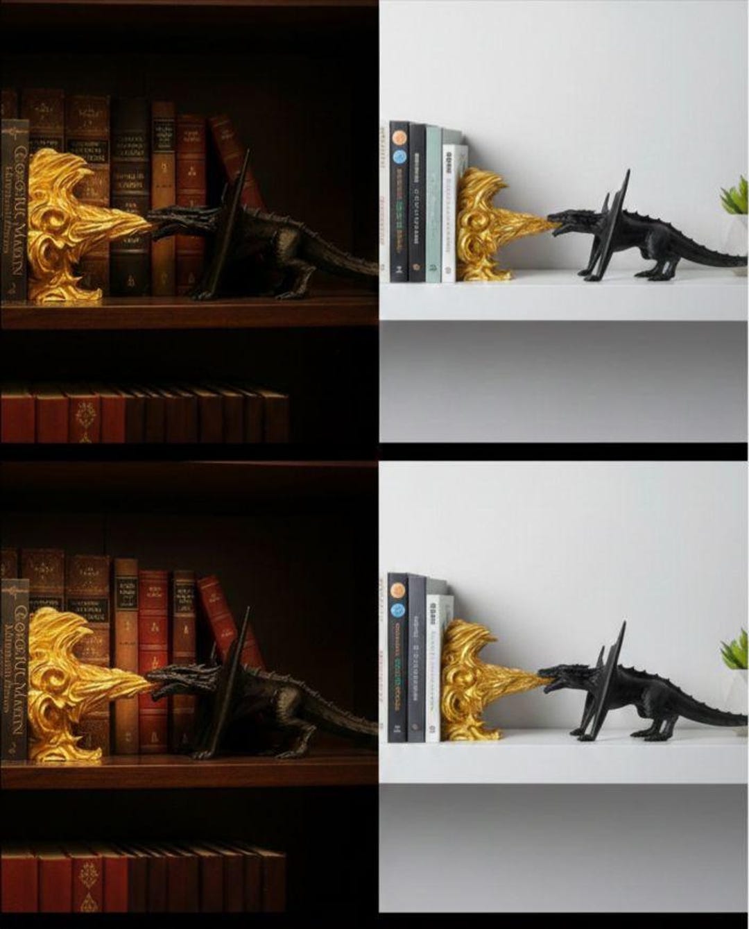 Dragon Bookend STL File | 3D Printable Fantasy Bookshelf Decor - Etsy