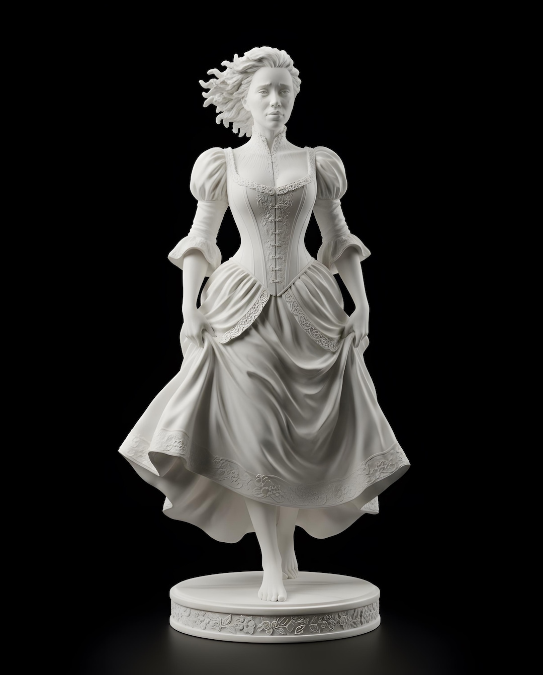 Victorian Lady Figurine STL File, Elegant Woman Sculpture (digital ...